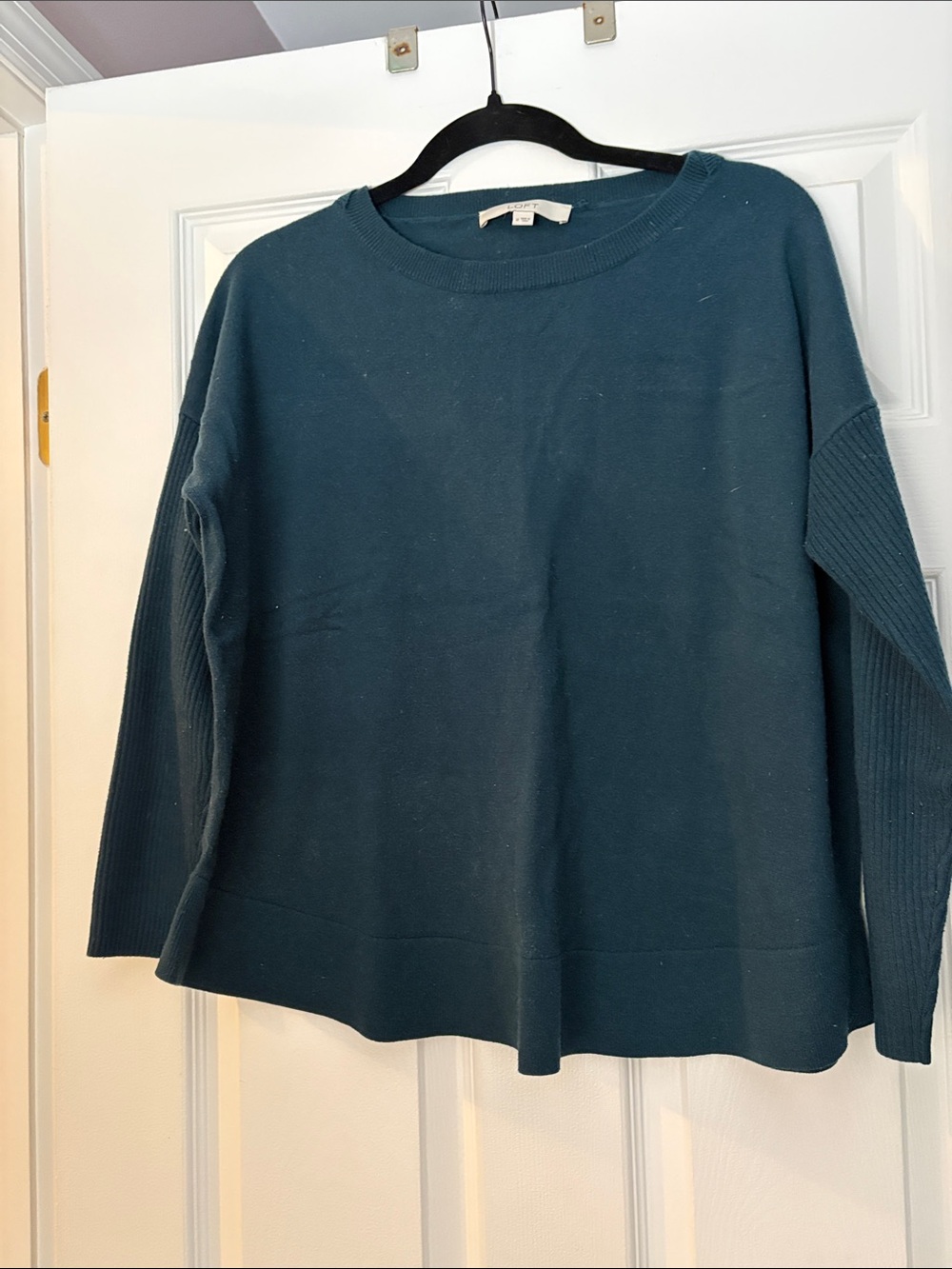 LOFT Teal Crewneck Pullover Sweater